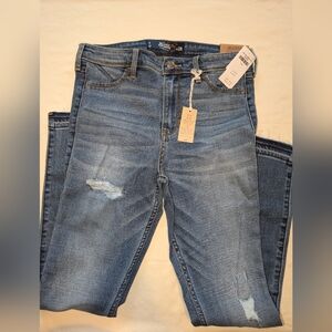 Hollister Blue Distressed Highrise Jeggings